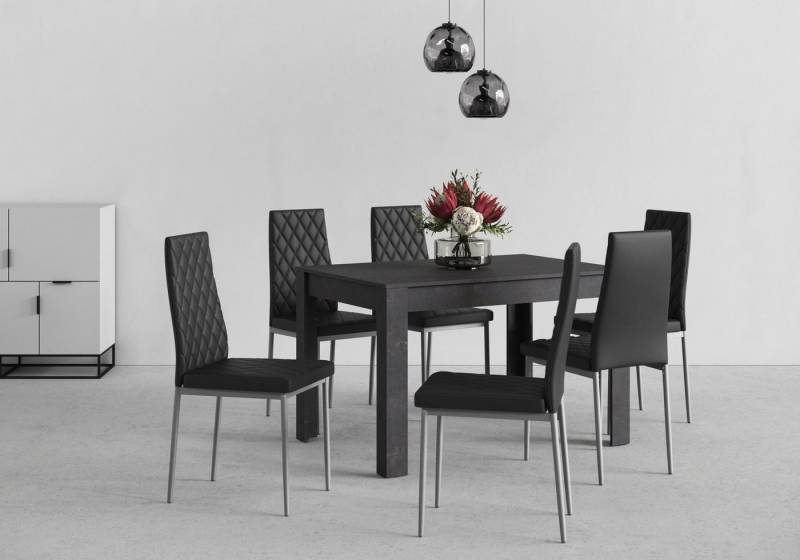 INOSIGN Essgruppe, (Set, 5-tlg), 4 Stühle mit Tisch in schieferfarben, Breite 120 cm von INOSIGN