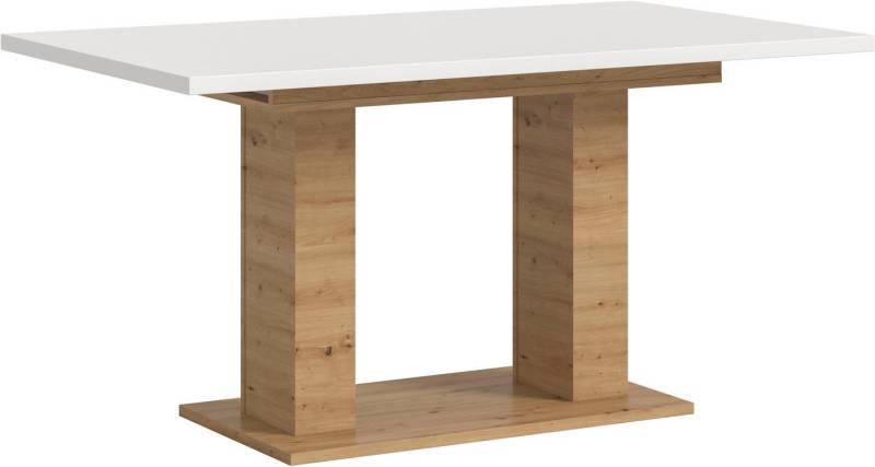 INOSIGN Esstisch Motus, ausziehbar 150 -190 cm, inklusive 40 cm Einlegeplatte (Set, 1-St), Doppelsäulengestell mit Bodenplatte, Tisch, Esstisch, Küche von INOSIGN