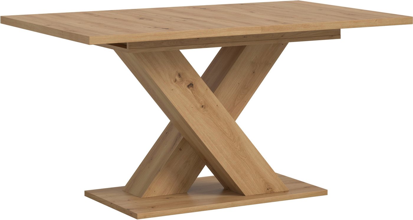 INOSIGN Esstisch Motus, ausziehbar 150 -190 cm, inklusive 40 cm Einlegeplatte (Set, 1-St), X-Gestell mit Bodenplatte, Tisch, Küchentisch, Esszimmer, Küche von INOSIGN