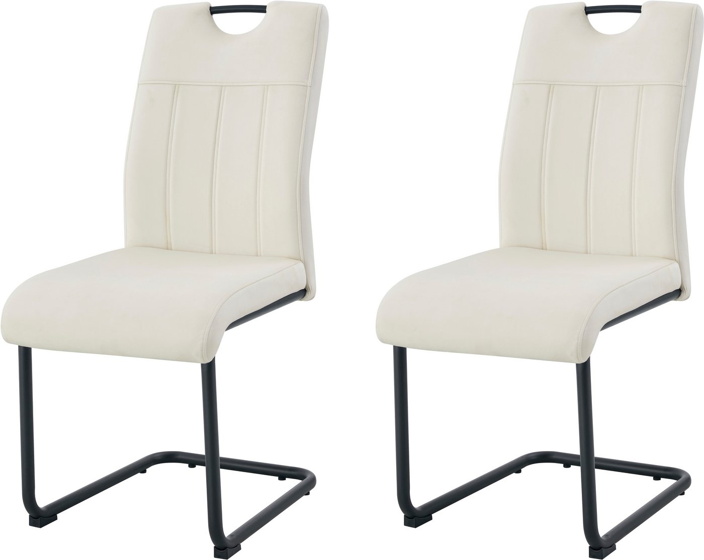 INOSIGN Esszimmerstuhl AIRDRIE, 2er Set, mit Metallgestell in matt schwarz (Set, 2 St), in verschiedenen Farben, Belsatbarkeit pro Stuhl 120 kg, mit Griffloch von INOSIGN