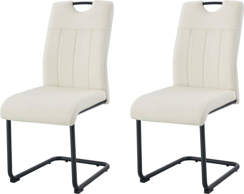 INOSIGN Esszimmerstuhl AIRDRIE, 2er Set, mit Metallgestell in matt schwarz (Set, 2 St), in verschiedenen Farben, Belsatbarkeit pro Stuhl 120 kg, mit Griffloch von INOSIGN