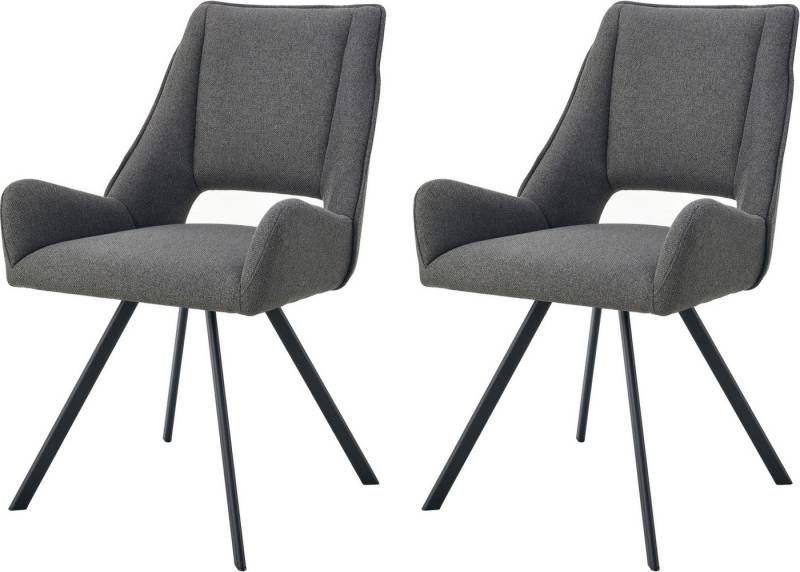 INOSIGN Esszimmerstuhl BRANDON, 2er Set, mit Metallgestell in matt schwarz (Set, 2 St), in verschiedenen Farben, Belsatbarkeit pro Stuhl 120 kg, 360° drehbar von INOSIGN