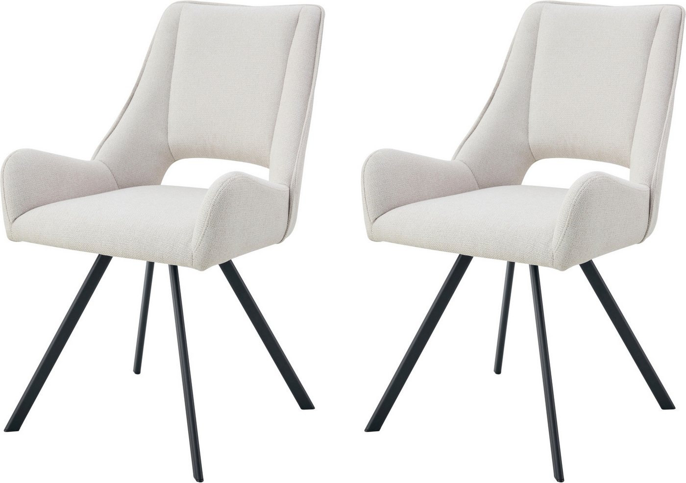 INOSIGN Esszimmerstuhl BRANDON, 2er Set, mit Metallgestell in matt schwarz (Set, 2 St), in verschiedenen Farben, Belsatbarkeit pro Stuhl 120 kg von INOSIGN