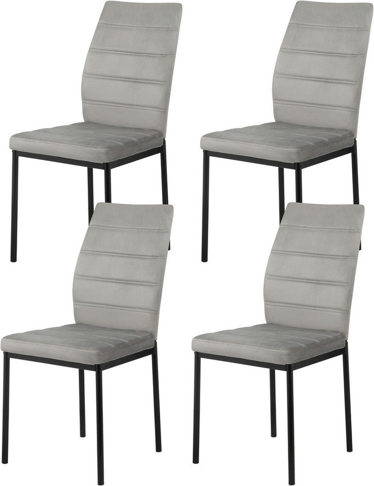 INOSIGN Esszimmerstuhl CRESSWELLE (Set, 4 St), Polsterstuhl mit weichem Samtveloursbezug, Metallgestell von INOSIGN