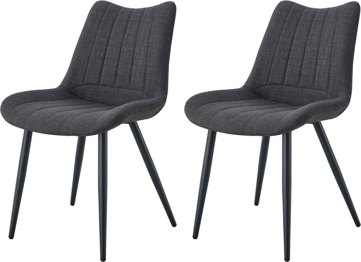 INOSIGN Esszimmerstuhl DAWSON, 2er Set, mit Metallgestell in matt schwarz (Set, 2 St), in verschiedenen Farben, Belsatbarkeit pro Stuhl 120 kg, mit Griffloch von INOSIGN