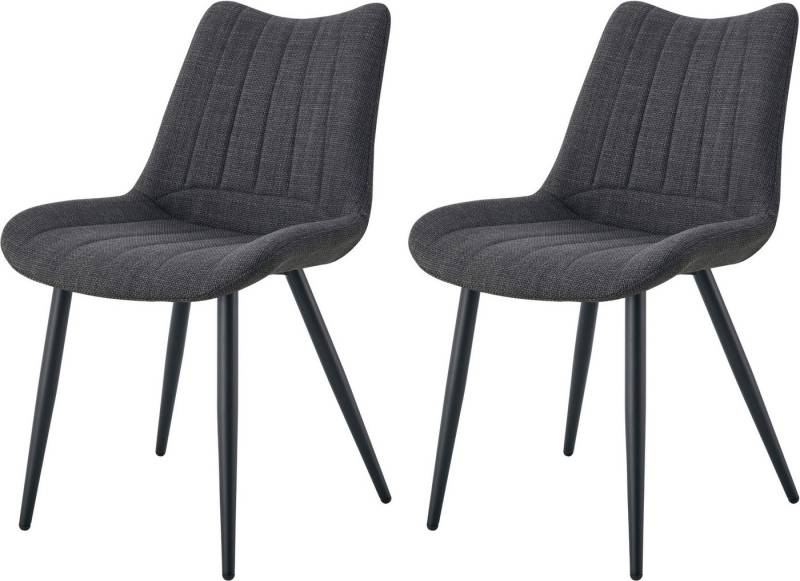 INOSIGN Esszimmerstuhl DAWSON, 2er Set, mit Metallgestell in matt schwarz (Set, 2 St), in verschiedenen Farben, Belsatbarkeit pro Stuhl 120 kg, mit Griffloch von INOSIGN