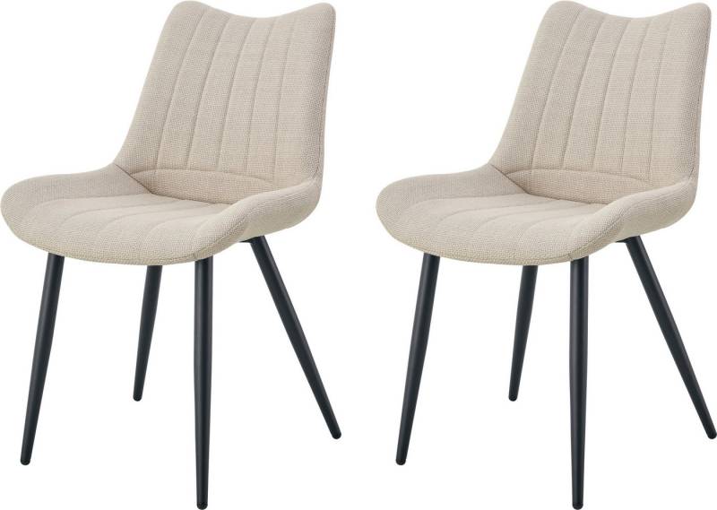 INOSIGN Esszimmerstuhl DAWSON, 2er Set, mit Metallgestell in matt schwarz (Set, 2 St), in verschiedenen Farben, Belsatbarkeit pro Stuhl 120 kg von INOSIGN