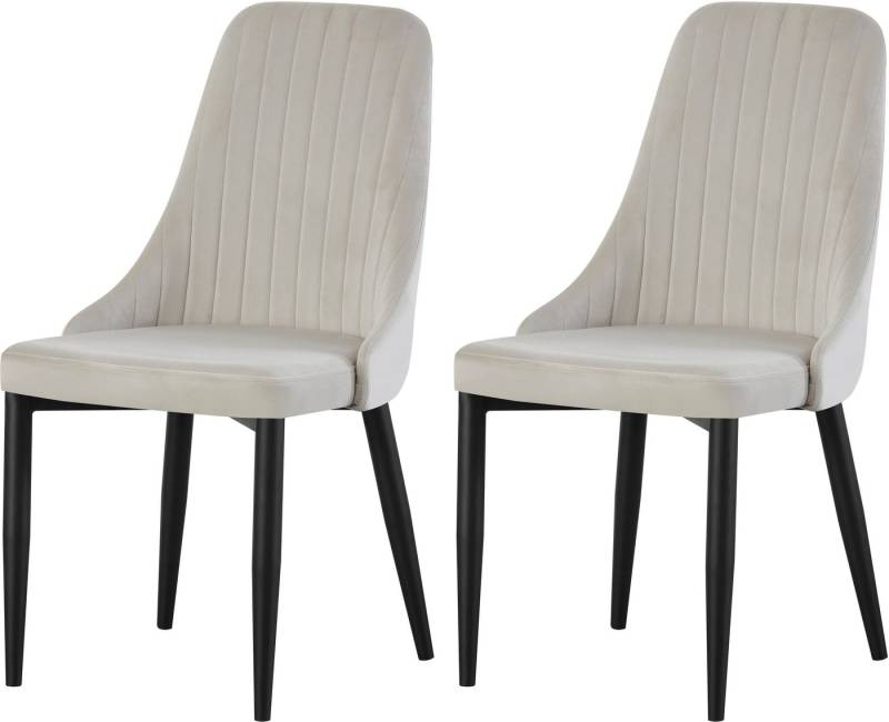 INOSIGN Esszimmerstuhl GARNBY, 2er Set, mit Metallgestell in matt schwarz (Set, 2 St), in verschiedenen Farben, Belsatbarkeit pro Stuhl 120 kg, Velour Stoff von INOSIGN