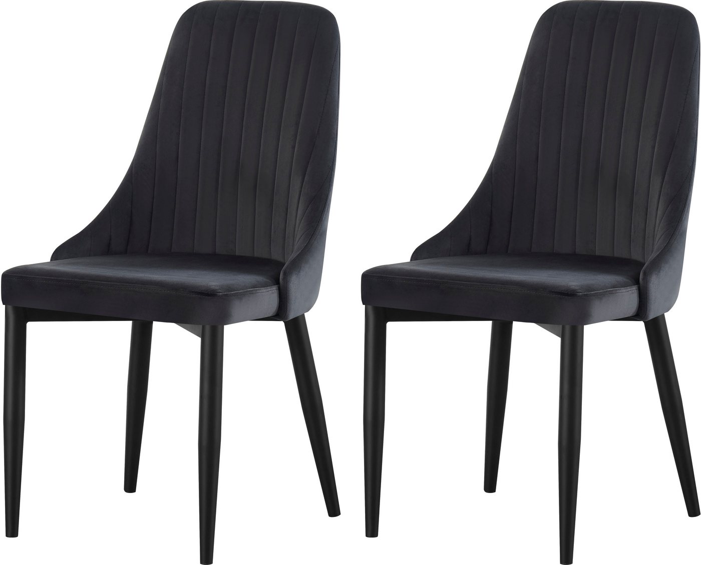 INOSIGN Esszimmerstuhl GARNBY, 2er Set, mit Metallgestell in matt schwarz (Set, 2 St), in verschiedenen Farben, Belsatbarkeit pro Stuhl 120 kg, mit Armlehne von INOSIGN