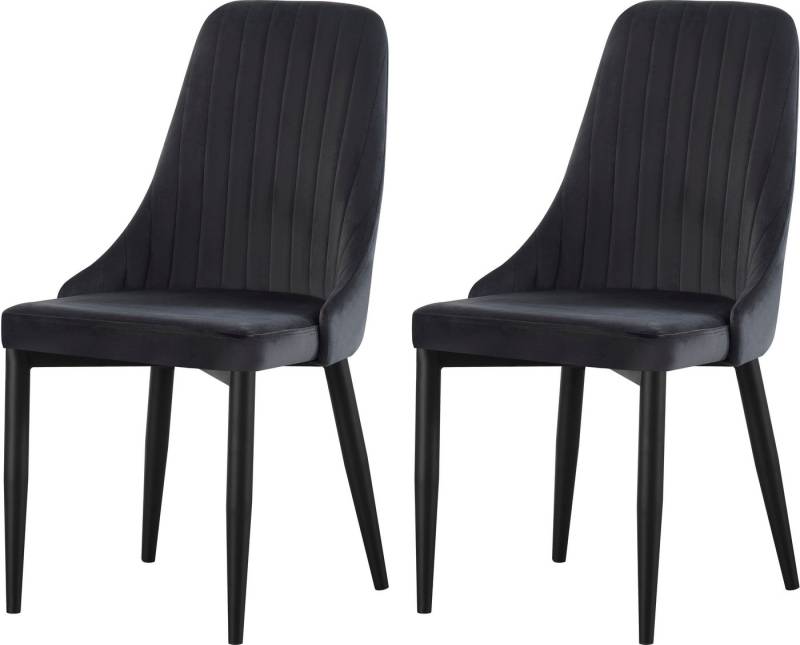 INOSIGN Esszimmerstuhl GARNBY, 2er Set, mit Metallgestell in matt schwarz (Set, 2 St), in verschiedenen Farben, Belsatbarkeit pro Stuhl 120 kg, mit Armlehne von INOSIGN