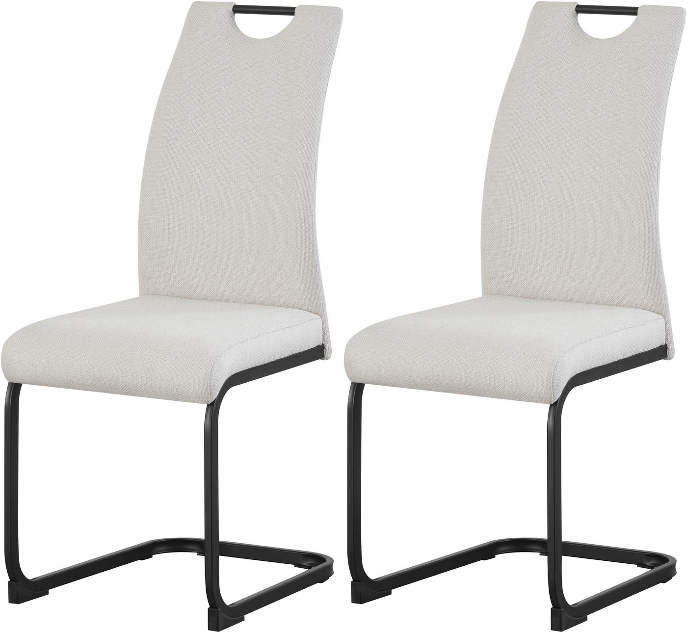 INOSIGN Esszimmerstuhl KANATA, 2er Set, mit Metallgestell in matt schwarz (Set, 2 St), in verschiedenen Farben, Belsatbarkeit pro Stuhl 120 kg, mit Griffloch von INOSIGN