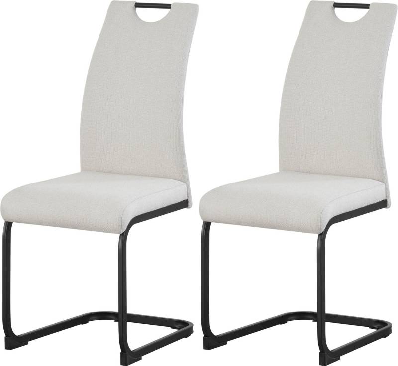 INOSIGN Esszimmerstuhl KANATA, 2er Set, mit Metallgestell in matt schwarz (Set, 2 St), in verschiedenen Farben, Belsatbarkeit pro Stuhl 120 kg, mit Griffloch von INOSIGN