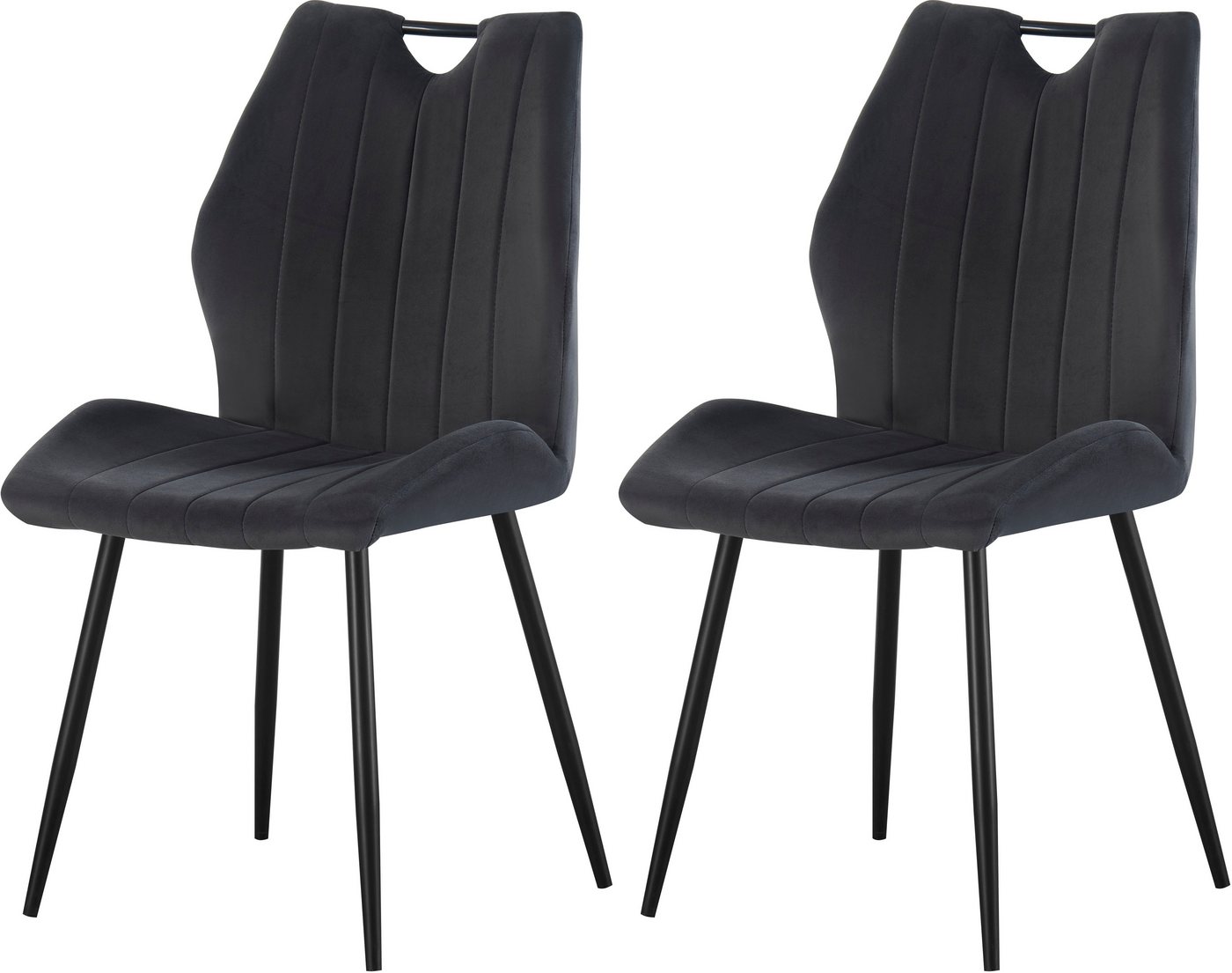 INOSIGN Esszimmerstuhl KILLAM, 2er Set, mit Metallgestell in matt schwarz (Set, 2 St), in verschiedenen Farben, Belsatbarkeit pro Stuhl 120 kg, 360° drehbar von INOSIGN