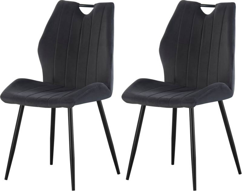 INOSIGN Esszimmerstuhl KILLAM, 2er Set, mit Metallgestell in matt schwarz (Set, 2 St), in verschiedenen Farben, Belsatbarkeit pro Stuhl 120 kg, 360° drehbar von INOSIGN