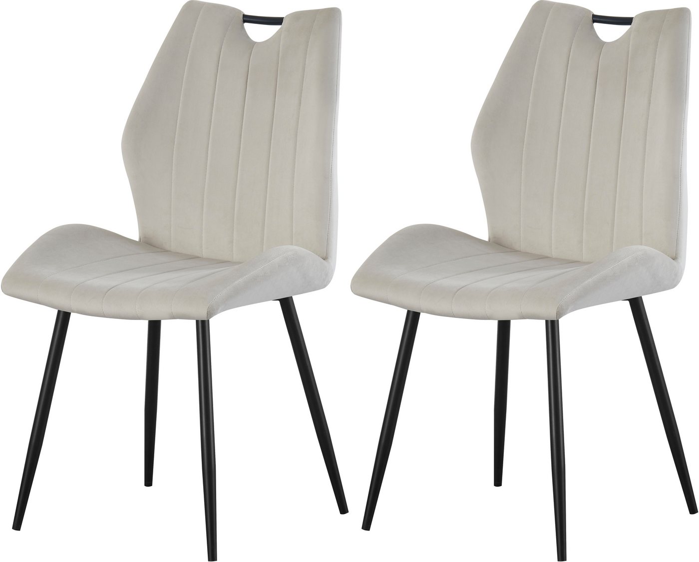 INOSIGN Esszimmerstuhl KILLAM, 2er Set, mit Metallgestell in matt schwarz (Set, 2 St), in verschiedenen Farben, Belsatbarkeit pro Stuhl 120 kg, mit Griffloch von INOSIGN