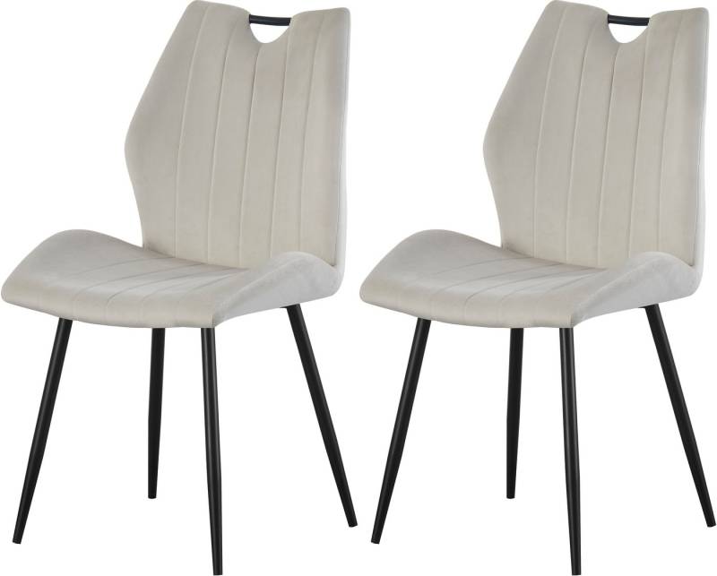 INOSIGN Esszimmerstuhl KILLAM, 2er Set, mit Metallgestell in matt schwarz (Set, 2 St), in verschiedenen Farben, Belsatbarkeit pro Stuhl 120 kg, mit Griffloch von INOSIGN