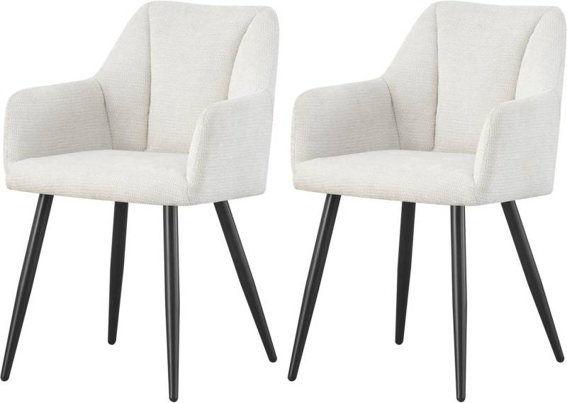 INOSIGN Esszimmerstuhl MILTON, 2er Set, mit Metallgestell in matt schwarz (Set, 2 St), in verschiedenen Farben, Belsatbarkeit pro Stuhl 120 kg, mit Armlehne von INOSIGN