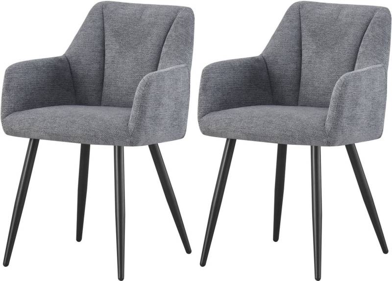 INOSIGN Esszimmerstuhl MILTON, 2er Set, mit Metallgestell in matt schwarz (Set, 2 St), in verschiedenen Farben, Belsatbarkeit pro Stuhl 120 kg, mit Griffloch von INOSIGN