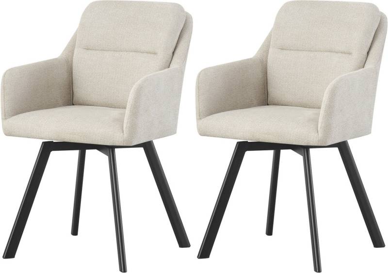 INOSIGN Esszimmerstuhl NEEPAWA, 2er Set, mit Metallgestell in matt schwarz (Set, 2 St), in verschiedenen Farben, Belsatbarkeit pro Stuhl 120 kg, mit Armlehne von INOSIGN