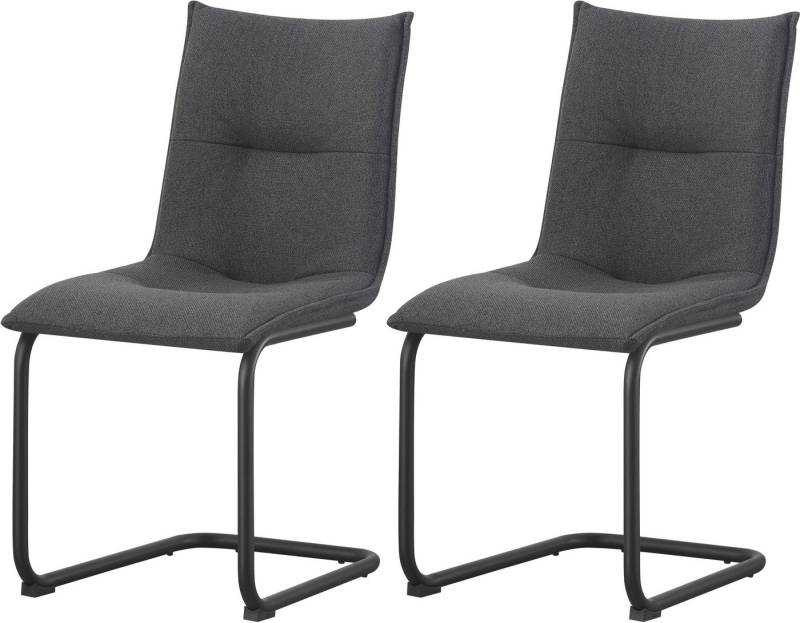 INOSIGN Esszimmerstuhl SARNIA, 2er Set, mit Metallgestell in matt schwarz (Set, 2 St), in verschiedenen Farben, Belsatbarkeit pro Stuhl 120 kg, Velour Stoff von INOSIGN