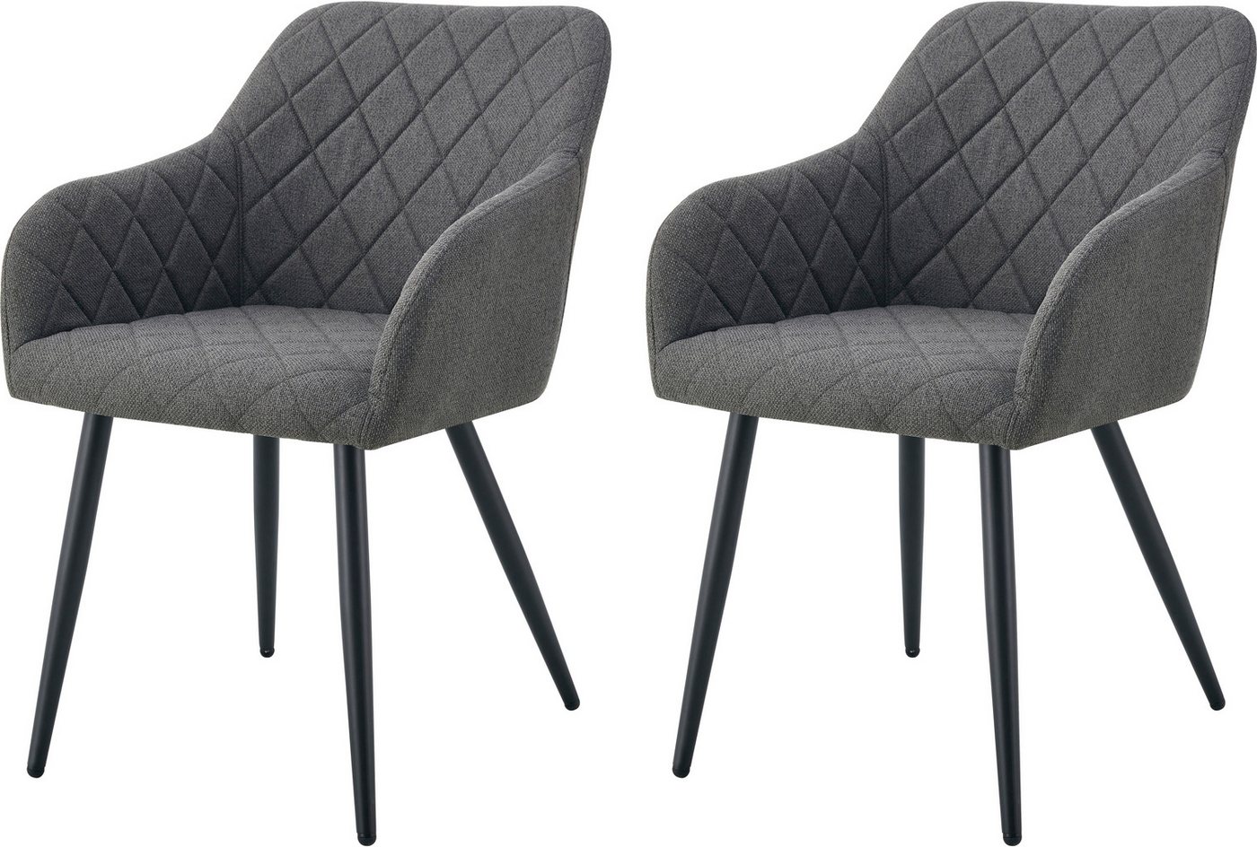 INOSIGN Esszimmerstuhl SUDBURRY, 2er Set, mit Metallgestell in matt schwarz (Set, 2 St), in verschiedenen Farben, Belsatbarkeit pro Stuhl 120 kg, mit Griffloch von INOSIGN