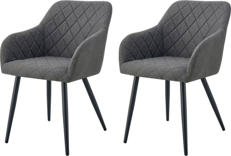 INOSIGN Esszimmerstuhl SUDBURRY, 2er Set, mit Metallgestell in matt schwarz (Set, 2 St), in verschiedenen Farben, Belsatbarkeit pro Stuhl 120 kg, mit Griffloch von INOSIGN