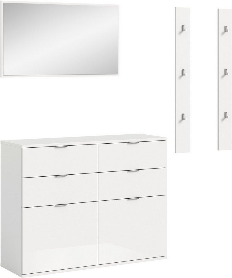 INOSIGN Garderoben-Set Trondheim, Garderobenset 3-tlg. Breite 171 cm, (3-St), hochglanz, best. aus: Spiegel, 2er Set Paneele, Kommode, Flur von INOSIGN