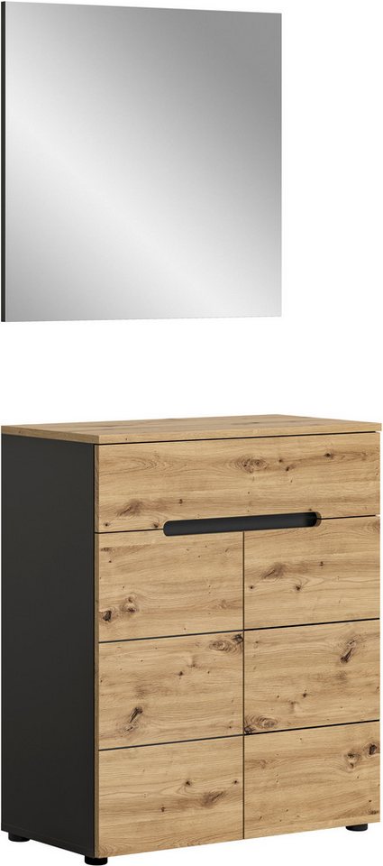 INOSIGN Garderoben-Set REHAT, TOPSELLER!, 2-teilig, Breite 80cm, individuell erweiterbar, (Set, 2-St., bestehend aus: Garderobenspiegel und Schuhkommode), Garderobenkombination, Kombination, Set, Flurgarderobe, Diele von INOSIGN