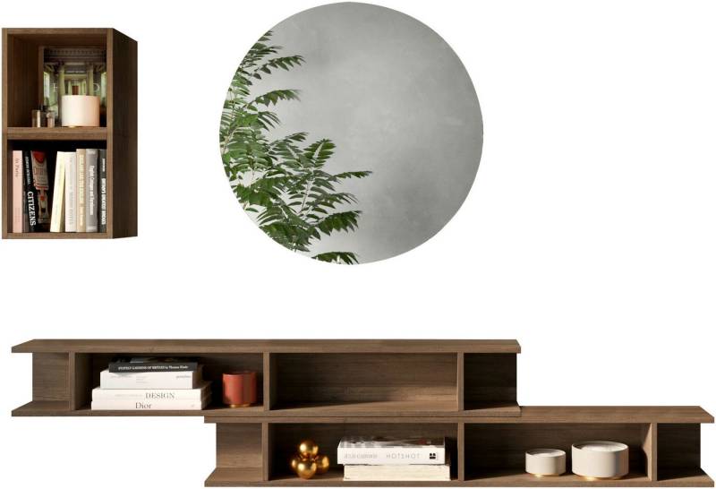 INOSIGN Garderoben-Set INFINITY, 4tlg. Breite 170 cm, Höhe variabel, moderne Garderobe, (Spar-Set, 4-St), (2x Wandregal, Würfelregal 2er Set, Spiegel) ideal für Diele, Flur von INOSIGN