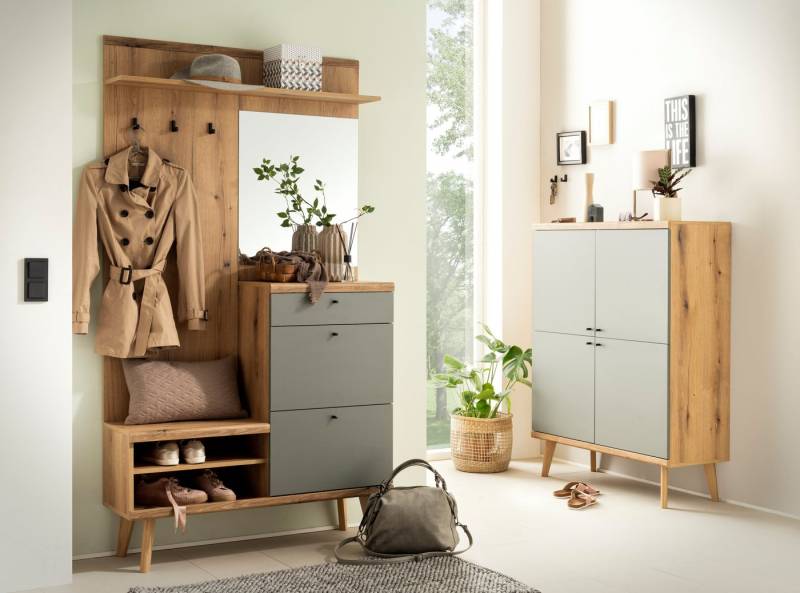 INOSIGN Garderoben-Set Mavas, Garderobe mit Stauraum, Garderobenschrank im Scandic Design, (Set, 2-St), ausreichend Stauraum, für kleine Räume geeignet, 237 cm breit von INOSIGN
