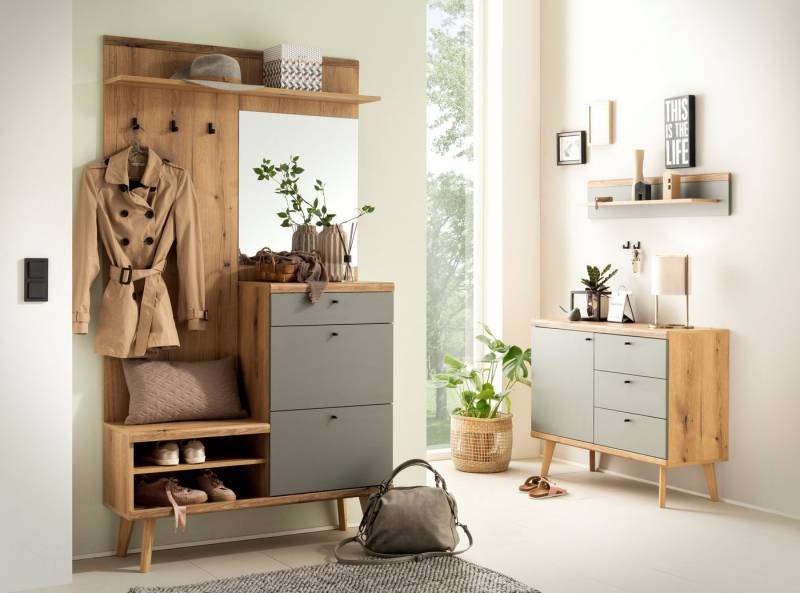INOSIGN Garderoben-Set Mavas, Garderobe mit Stauraum, Garderobenschrank im Scandic Design, (Set, 3-St), ausreichend Stauraum, für kleine Räume geeignet, 237 cm breit von INOSIGN