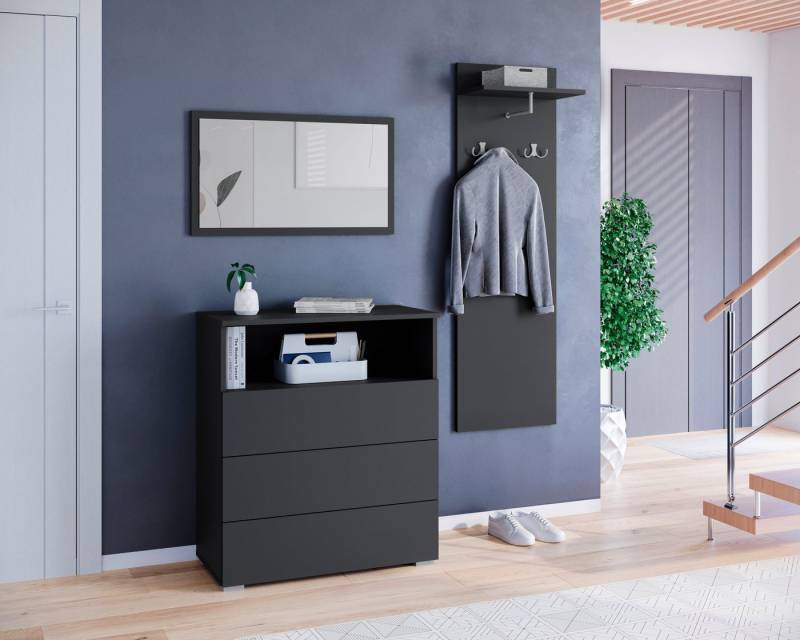 INOSIGN Garderoben-Set PARIS/ TOKYO, (Komplett-Set, 3-St), Garderoben- Set Breite 140cm, hochkant oder quer montierbar Spiegel von INOSIGN