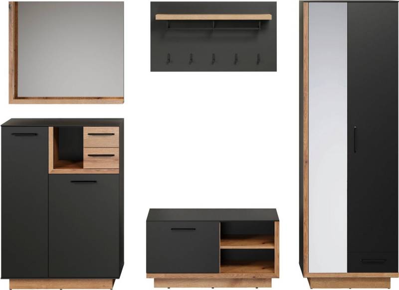 INOSIGN Garderoben-Set Premont, (5-St), Elegante Garderobenmöbel auf Sockeln - Mit 2 Spiegeln - Soft-Close von INOSIGN