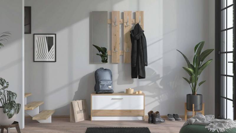 INOSIGN Garderoben-Set Rimini, Set 2tlg, (2-St), bestehend aus Garderobenpaneel und Schuhschrank von INOSIGN