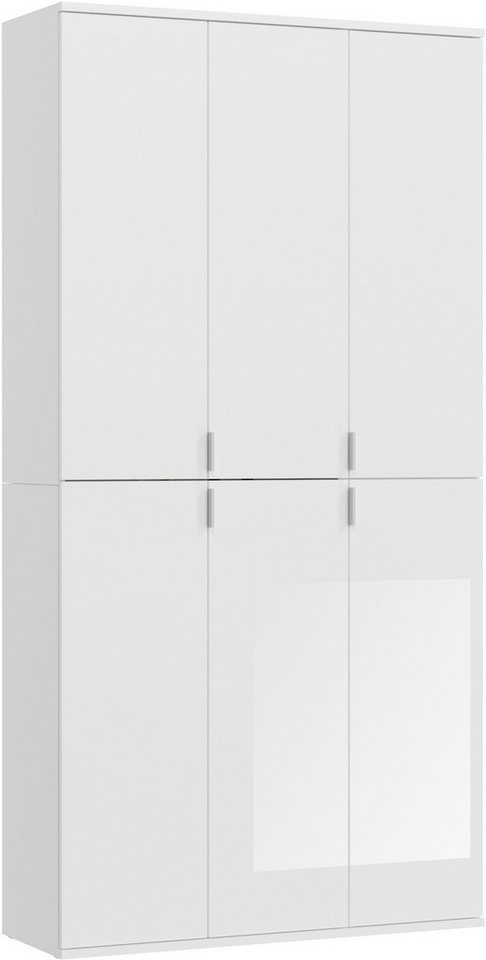 INOSIGN Garderoben-Set Trondheim, 91 cm, best. aus 2 Schränken, 6 Türen, 15 Fächer, (Set, 2-St), inkl. ausziehbarer Kleiderstange, Garderobenschrank, Kleiderschrank von INOSIGN