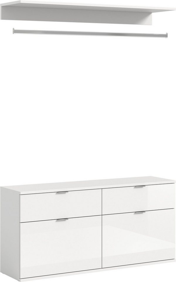 INOSIGN Garderoben-Set Trondheim, Breite 121 cm, best. aus Kommode, Garderobenstange & Ablage, (3-St), Zwischenbauelement für Hochschränke der Serie Trondheim von INOSIGN
