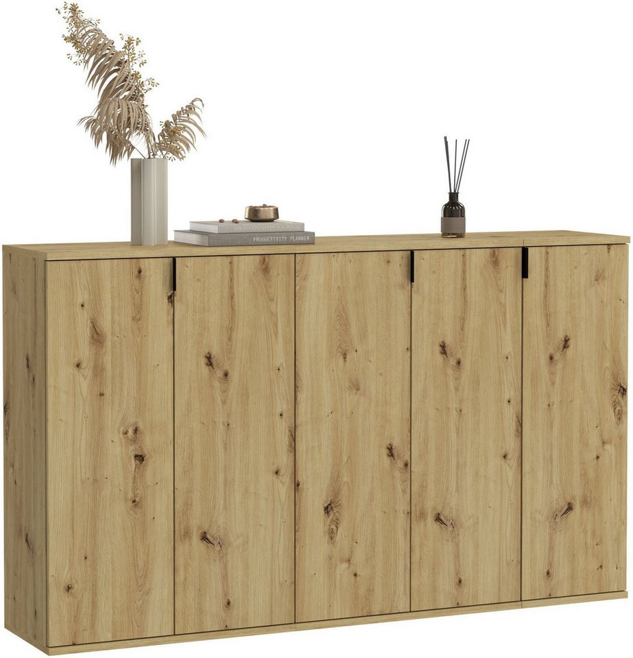 INOSIGN Garderoben-Set Trondheim, Breite 152 cm, best. aus 3 Kommoden, 5 Türen, 16 Fächer, (Set, 3-St), Kommode, Sideboard, Kommodenkombination, Kommoden Set von INOSIGN