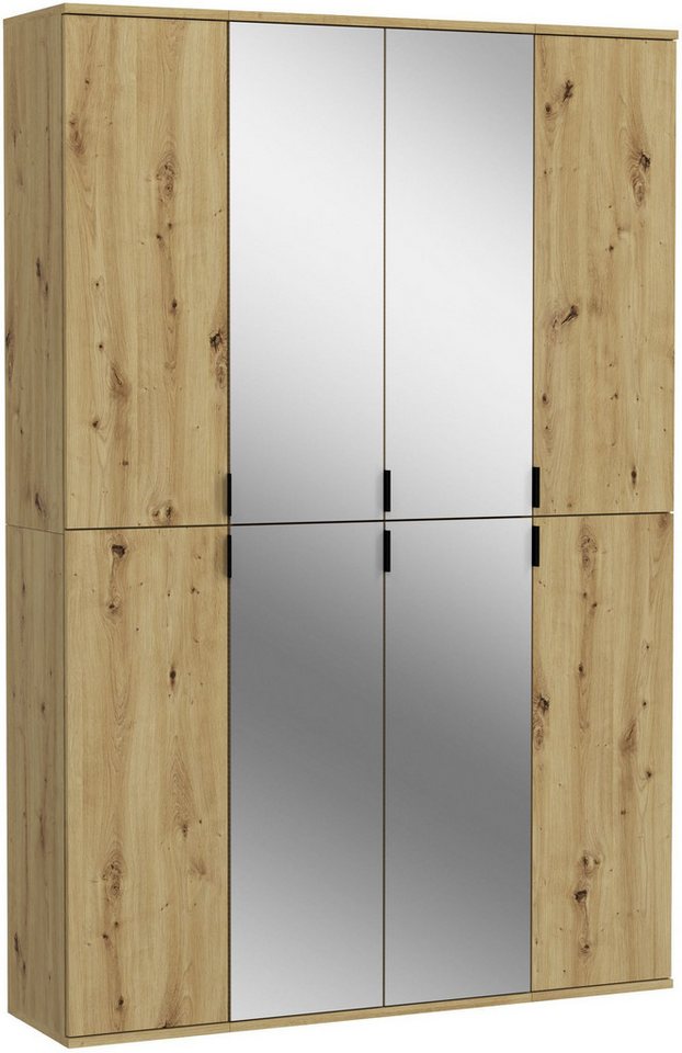 INOSIGN Garderoben-Set Trondheim, Breite 121 cm, best. aus 3 Schränken, 8 Türen, 21 Fächer, (Set, 3-St), inkl. ausziehbarer Kleiderstange, Garderobenschrank, Kleiderschrank von INOSIGN