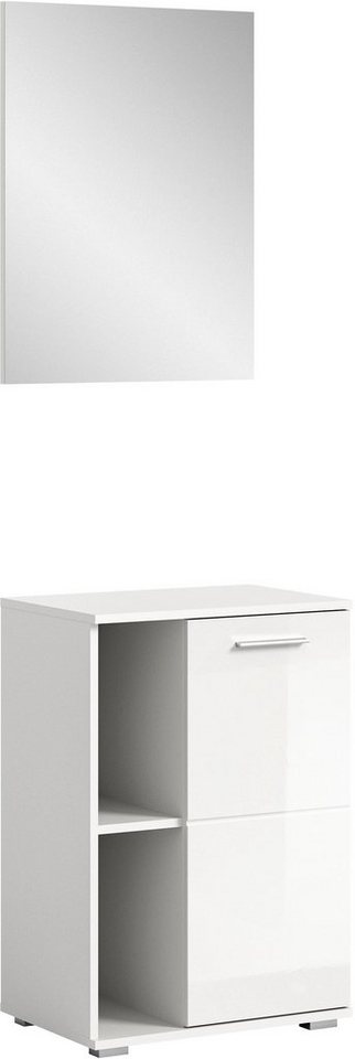 INOSIGN Garderoben-Set Valge, Breite 55cm, 2-tlg. Set, best. aus: Schuhschrank und Spiegel, (2-St), Garderobenkombination, Dielen Set, Flur Set, Kombination von INOSIGN
