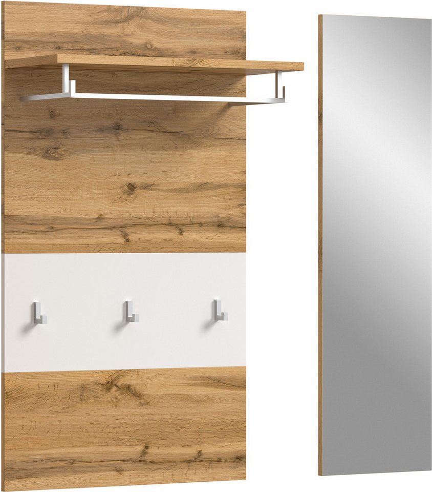 INOSIGN Garderobenpaneel AOSTA-PANEEL (2 St), Paneel mit Spiegel, Breite: 60 cm, Garderobe, Flur, Diele von INOSIGN