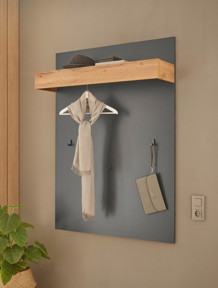 INOSIGN Garderobenpaneel GiRON/CiTY, Wandregal in vier Farben, Flurgarderobe mit Hutablage, mit Kleiderstange und Haken, 100 cm breit von INOSIGN