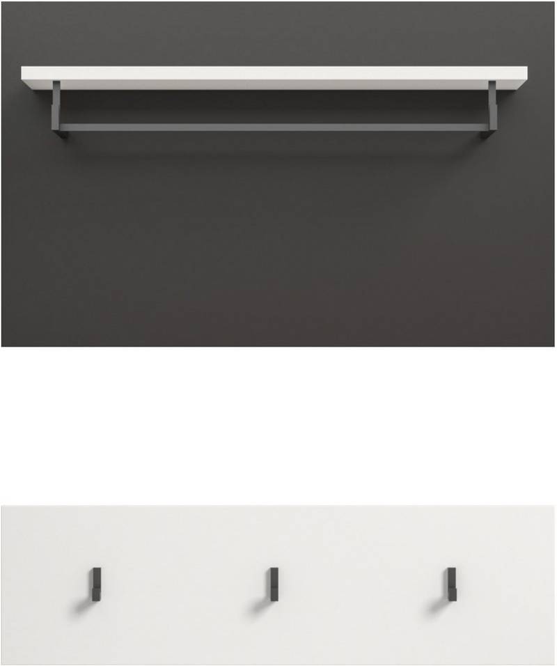 INOSIGN Garderobenpaneel REHAT, TOPSELLER!, 2-teilig, bestehend aus: Paneel & Hakenleiste (1 St., in verschiedenen Farben erhältlich), Paneel, Hakenleiste, Wandboard, Garderobe, Garderobenleiste von INOSIGN