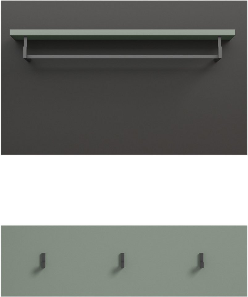 INOSIGN Garderobenpaneel REHAT, TOPSELLER!, 2-teilig, bestehend aus: Paneel & Hakenleiste (1 St., in verschiedenen Farben erhältlich), Paneel, Hakenleiste, Wandboard, Garderobe, Garderobenleiste von INOSIGN