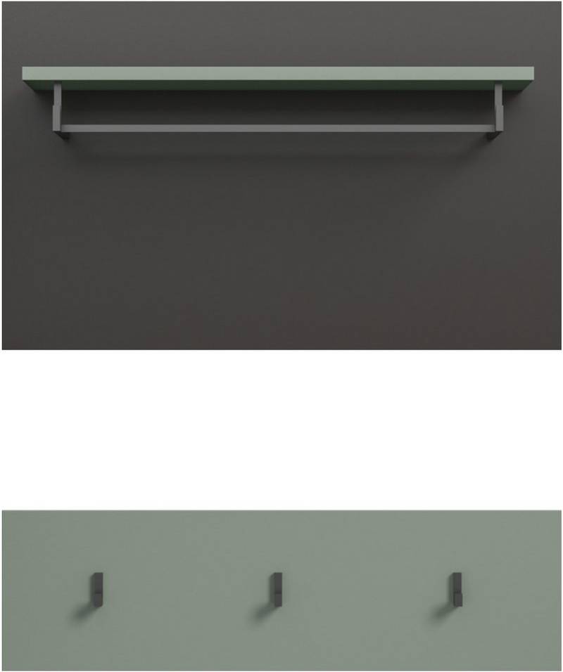 INOSIGN Garderobenpaneel REHAT, TOPSELLER!, 2-teilig, bestehend aus: Paneel & Hakenleiste (1 St., in verschiedenen Farben erhältlich), Paneel, Hakenleiste, Wandboard, Garderobe, Garderobenleiste von INOSIGN