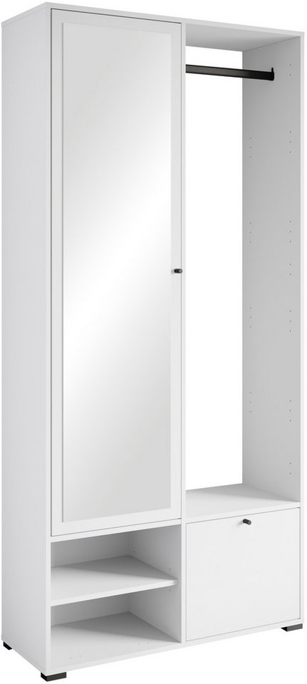 INOSIGN Garderobenschrank DINO Kompaktgarderobe, Garderoben-Set DINO Mit Spiegel und Kleiderstange, 90 cm breit, Türanschlag wechselbar von INOSIGN