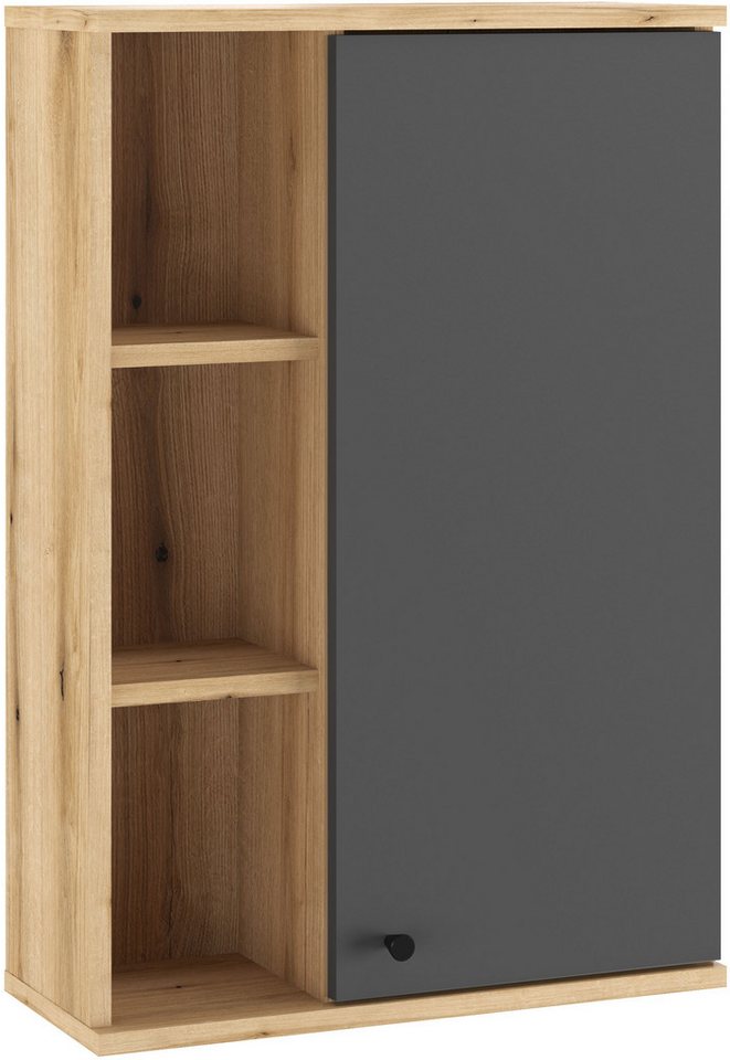 INOSIGN Hängeschrank Oslo, Badschrank mit Knopfgriff, Wandschrank im skandinavischen Design in der Türfarbe Weiß oder Grau verfügbar, ausreichend Stauraum von INOSIGN