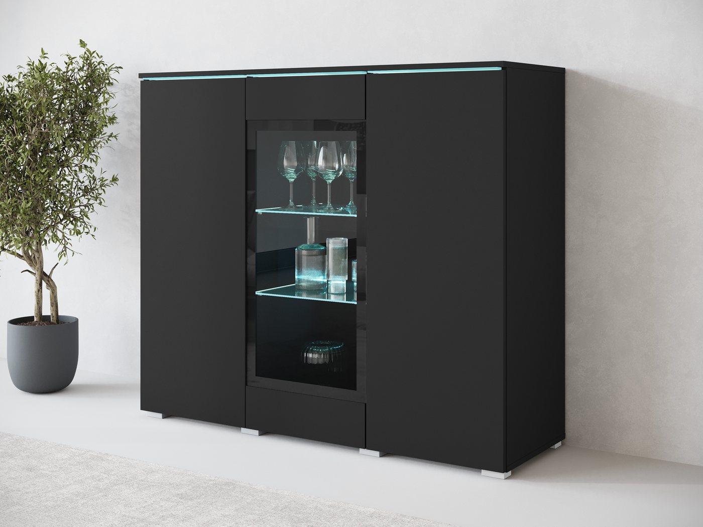 INOSIGN Highboard Vera, Highboard mit 4 Türen, 9 Fächern, verglasten Türen von INOSIGN