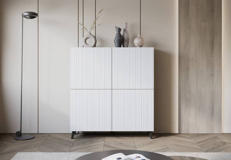 INOSIGN Highboard HIGHBOARD PHUKET (1 St), moderne Kommode mit 4 Türen und 8 Fächern, Breite 120 cm von INOSIGN