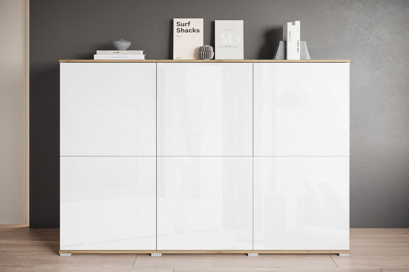 INOSIGN Highboard Kenia, moderne grifflose Hochkommode mit 6 Türen, Breite 180 cm (1 St), Push-to-Open-Fronten, höhenverstellbaren Einlegeböden von INOSIGN