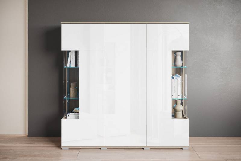 INOSIGN Highboard Kenia (1 St), Modernes Highboard, mit Glastüren, Breite 135 cm von INOSIGN